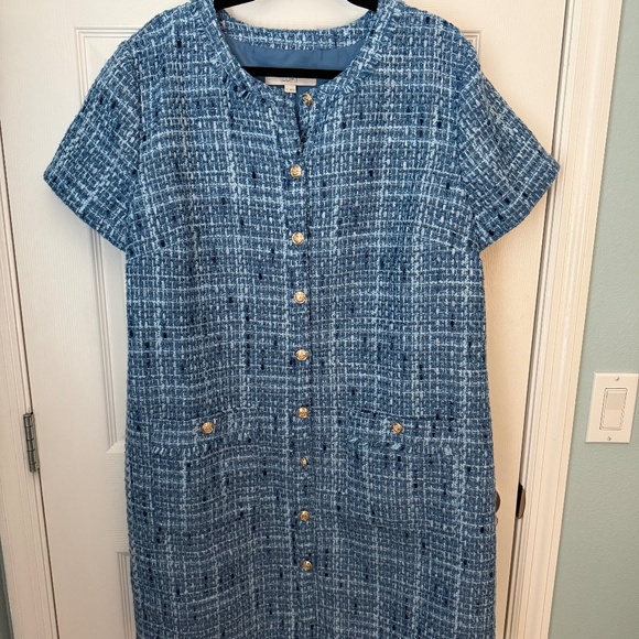 LOFT Tweed Mini Pocket Dress - Picture 3 of 5